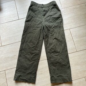 Everlane Green Wide Leg Pants – Minimalist Cotton Utility Khakis women’s size 10